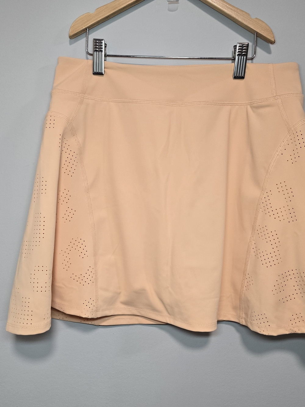 Peach A-Line Athletic Skort with Laser-Cut Detail Golf, Tennis, Pickel Ball.